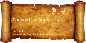 Markovits Anett névjegykártya